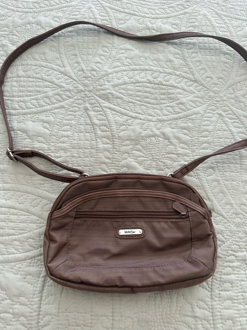 MultiSac Crossbody Bag Purse Taupe Brown Triple Compartment Daily  Use Travel